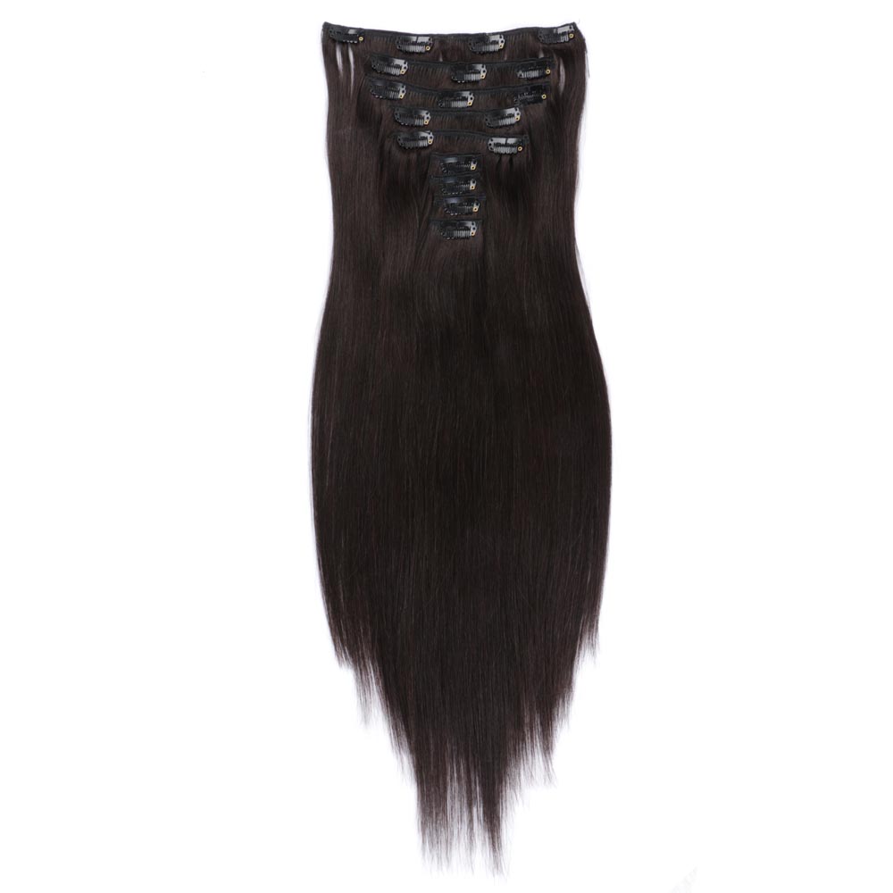 china natutal color clip in hair factory QM117